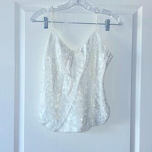 Vintage white silk top
